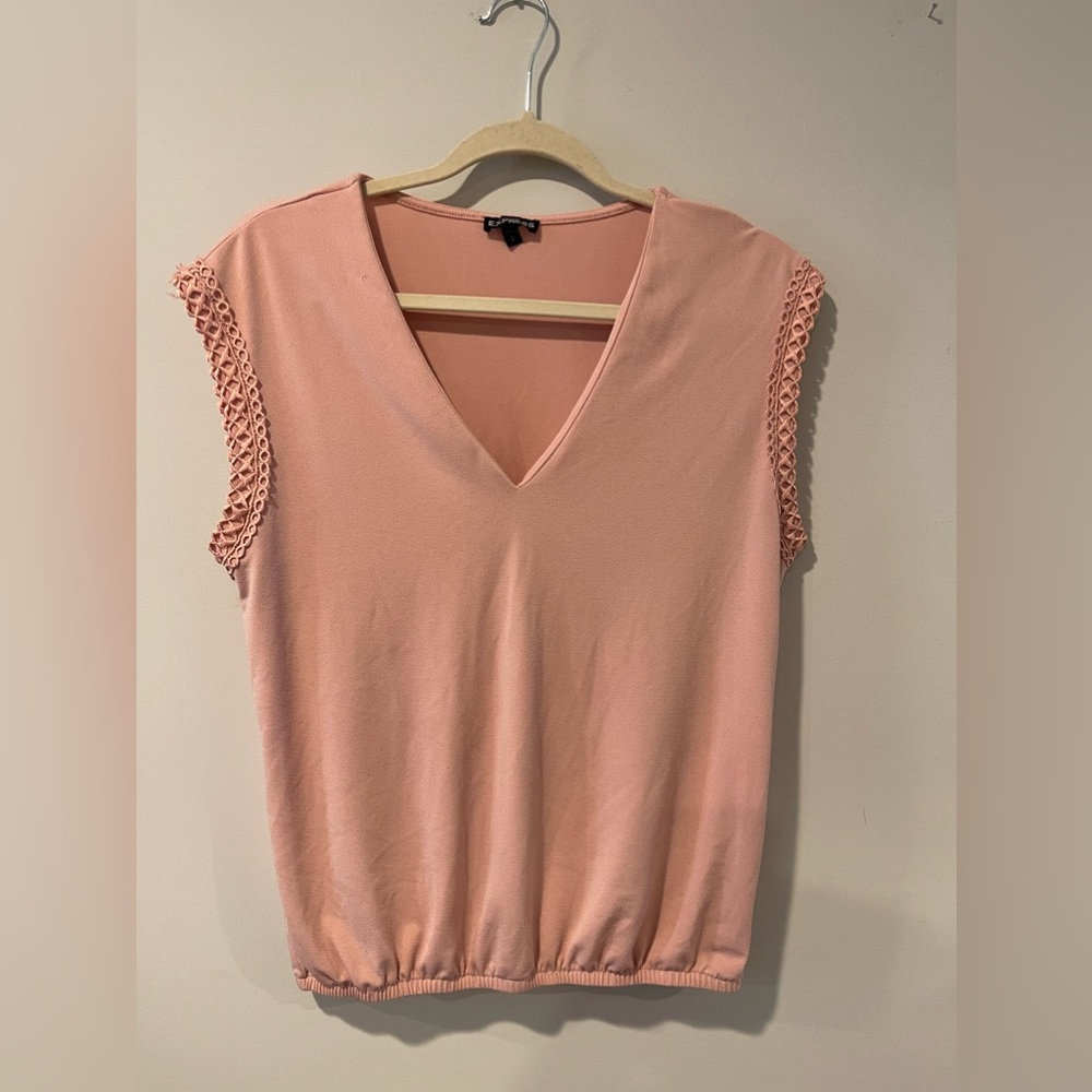Express V-neck Pink Blouse